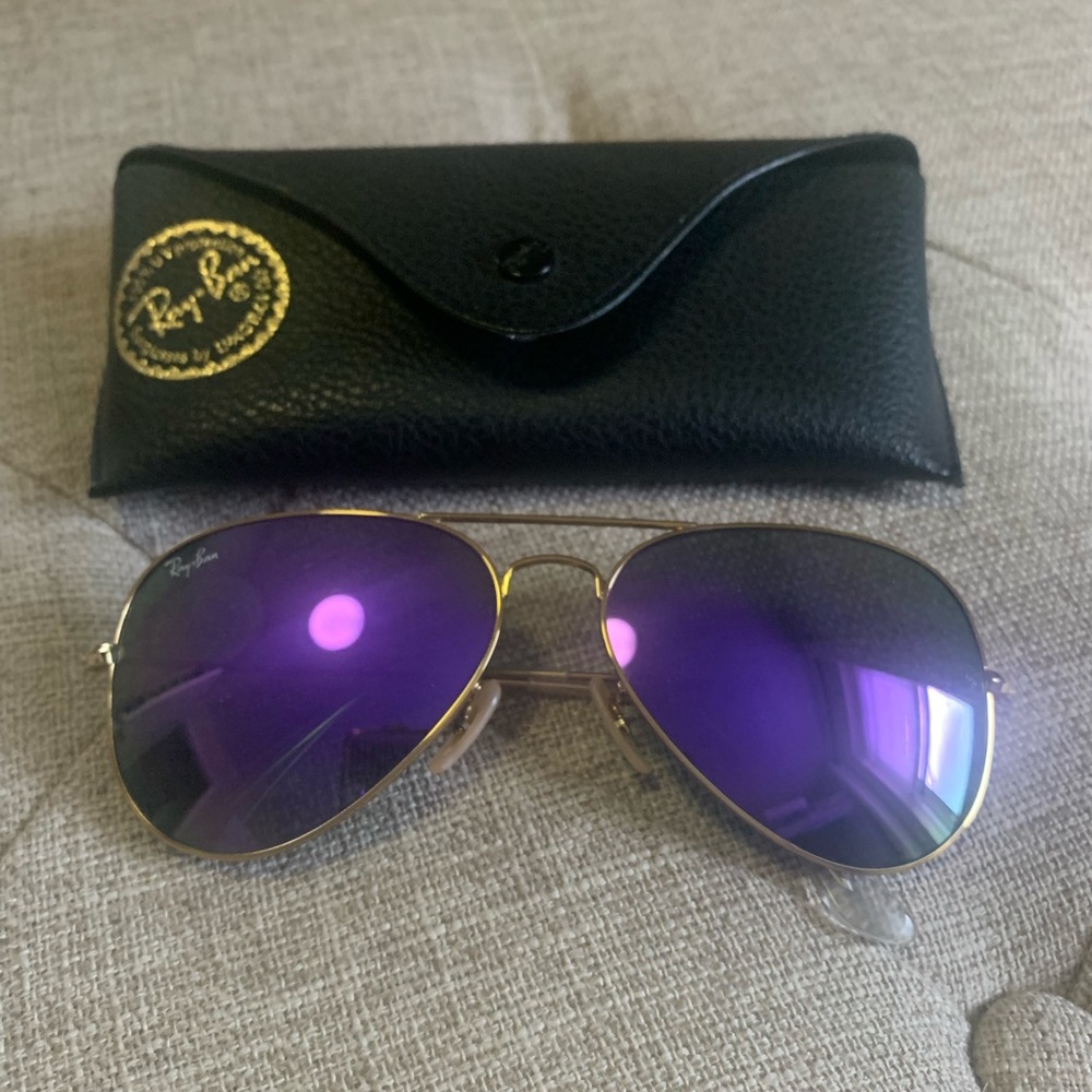 Ray ban aviator sunglasses purple color